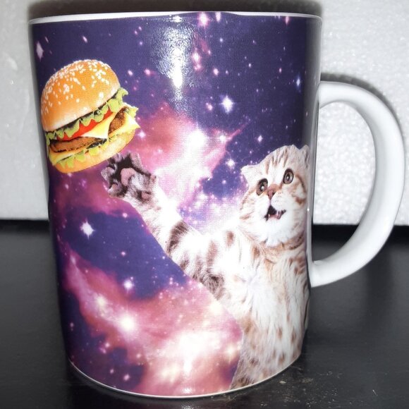 Cat Cheeseburger In Space Mug - Picture 1 of 8